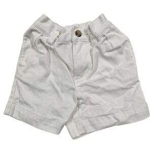 Polo Ralph Lauren White Classic Polo Chino Shorts Baby 9M Cotton Elastic Back